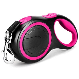 PINK Retractable Dog Lead Extendable Training Dog Leash Pet Leads ABS+Nylon
